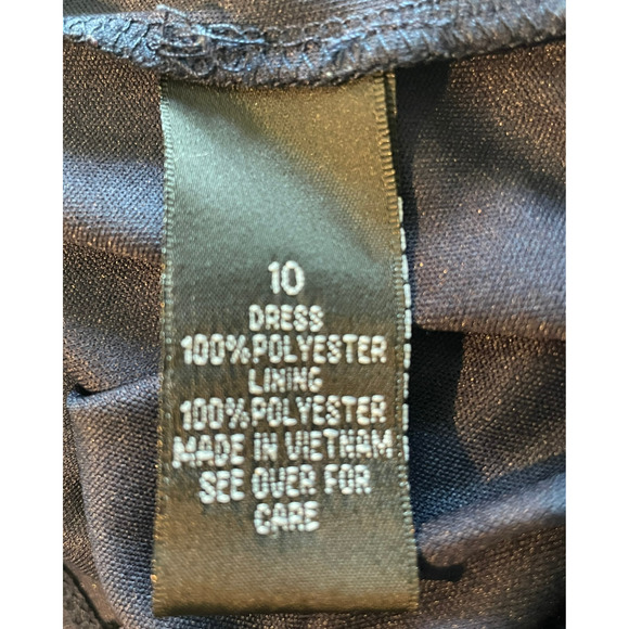 AGB Sz 10 Midi A-Line Tank Dress Blue Scarf Print Handkerchief Hem Sheer Lined - Picture 10 of 10